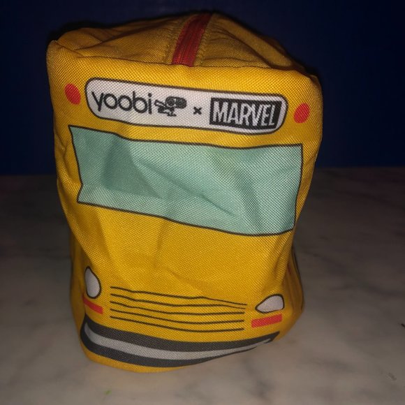 Marvel Avengers Superhero Case Yellow School Bus Zippered Bag Back to School Bag - Picture 4 of 7